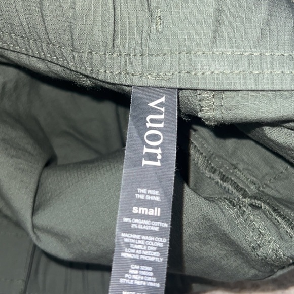 Vuori Ripstop Olive Army‎ Green Wideleg Organic Cotton Cropped Pants Small - Picture 8 of 14